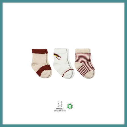Trendexa 3'Lü Penye Rainbow Soket Çorap BS10113 Kiremit · Beden: 0-3 Ay · Renk: Kiremit MAC