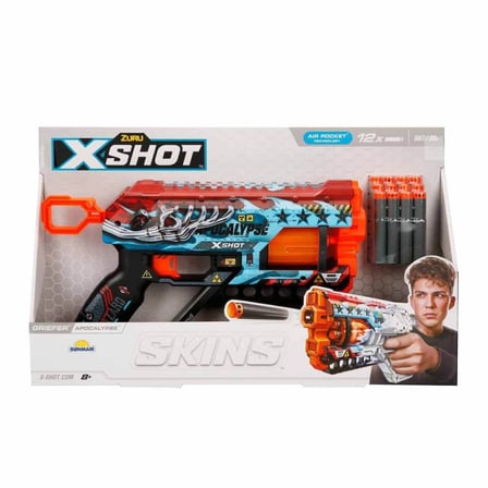 Trendexa 36561 X-Shot Skins Griefer 12 Mermili Sünger Dart Atan Silah 32 cm MAC