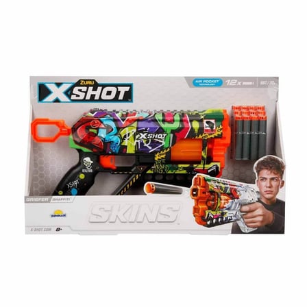 Trendexa 36561 X-Shot Skins Griefer 12 Mermili Sünger Dart Atan Silah 32 cm MAC