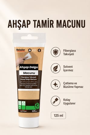 Beyaz Renk Ahşap Parke Tamir Macunu Mobilya Masa Dolgu Çatlak Çizik Giderici 125 ML