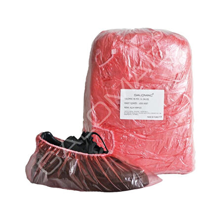 Galomac Büyük Boy Açık Kırmızı Yırtılmaz Galoş 1000'li 