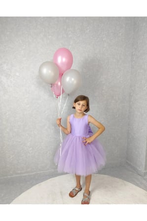 Kız Çocuk Ada Model Abiye Lila Elbise