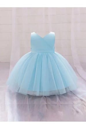 Bebe Mavisi Kız Bebek Anvelop Mini Elbise Doğum Günü Elbise