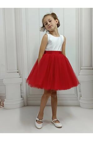 Ada Model Kırmızı / Beyaz Mezuniyet , Kutlama Elbisesi