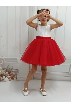 Ada Model Kırmızı / Beyaz Mezuniyet , Kutlama Elbisesi