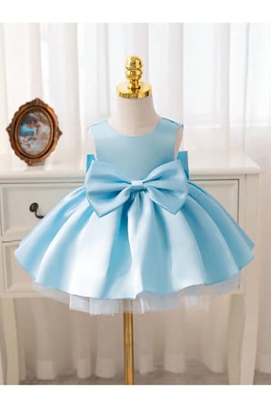 Kız Bebek Seda Model Bebe Mavisi Doğum Günü Elbise