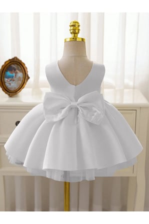 Kız Bebek Seda Model Beyaz Doğum Günü Elbise