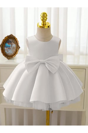 Kız Bebek Seda Model Beyaz Doğum Günü Elbise
