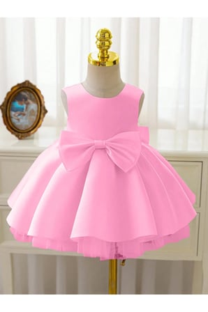 Kız Bebek Seda Model Şeker Pembe Doğum Günü Elbise