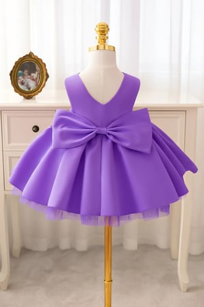 Kız Bebek Seda Model Lila Doğum Günü Elbise