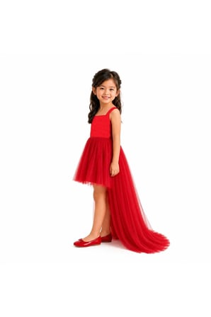 Prenses Model Tüllü Kız Çocuk Abiye Elbise 1-5 Yaş