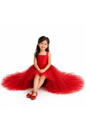 Prenses Model Tüllü Kız Çocuk Abiye Elbise 1-5 Yaş