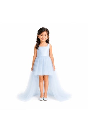 Prenses Model Tüllü Kız Çocuk Abiye Elbise 1-5 Yaş
