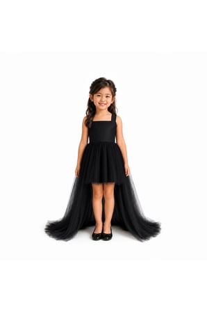 Prenses Model Tüllü Kız Çocuk Abiye Elbise 1-5 Yaş
