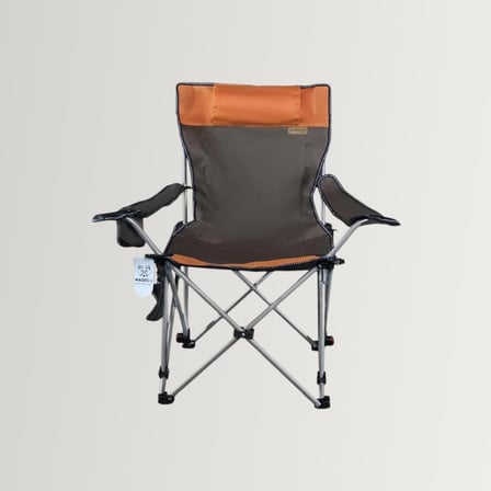 madfox prowler katlanabilir 3 kademeli yatabilen kamp sandalyesi - şezlong brown/orange