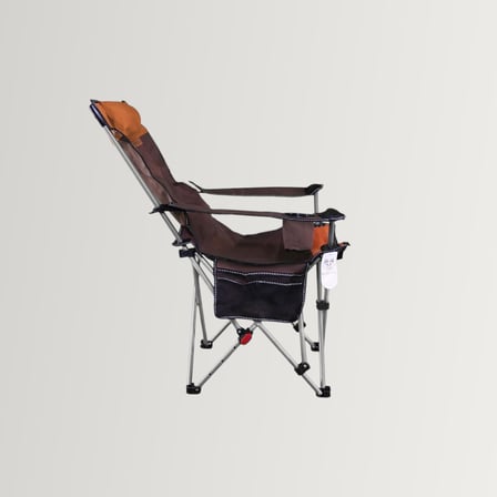 madfox prowler katlanabilir 3 kademeli yatabilen kamp sandalyesi - şezlong brown/orange