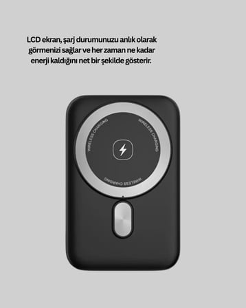 Magsafe Uyumlu Kablosuz Powerbank Taşınabilir Hızlı Şarj Yeni Nesil