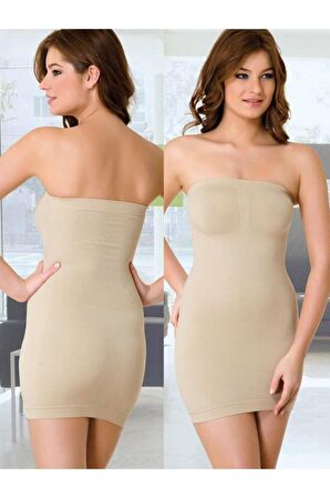 Dikişsiz Straplez Korse Elbise