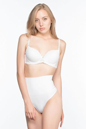 Lazer Kesim Slip Korse Beyaz 2813