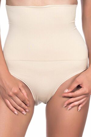 Kadın Ten Dikişsiz Yüksek Bel Double Slip Korse 2009