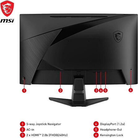 MSI MAG 27C6X 27" 1 ms Full HD Curved 250 Hz Oyuncu Monitörü