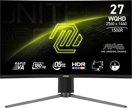 MSI MAG 27CQ6PF 27" 0.5 ms 2K Curved 180 Hz Oyuncu Monitörü