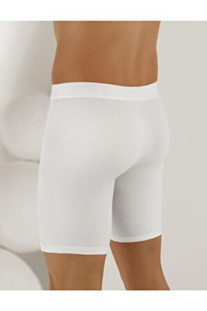 Uzun Paçalı Likralı Sporcu Boxer Beyaz