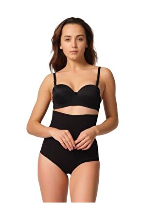 Siyah Kadın Lazer Kesim Slip Korse 2708