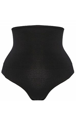 Kadın Çift Kat Yüksek Bel Çıtçıtlı Külot Korse Siyah 2019