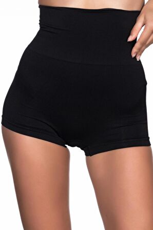 Kadın Siyah Toparlayıcı Çift Kat Boxer Korse 2022S