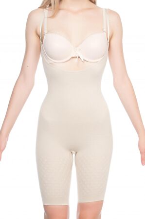 Kadın Ten Göğüs Ve Kalça Açık Uzun Paçalı Boy Korse 2038T
