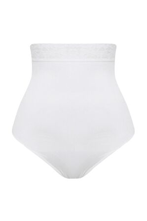 Kadın Beyaz Seamless Beli Dantelli Slip Korse 2028