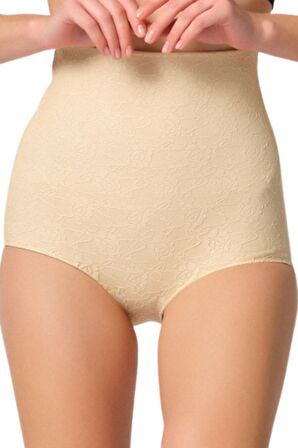 Kadın Ten Desenli Slip Korse 2842