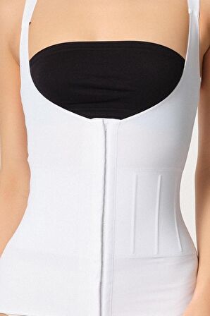 Kadın Göğüs Altı Balen Destekli Atlet Korse Beyaz 2946