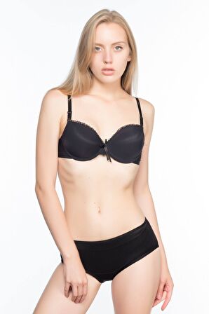 Kadın Siyah Slip Pop - Up Korse