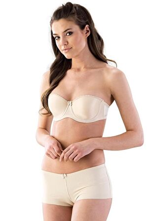 Kadın Ten Lazer Kesim Boxer Korse