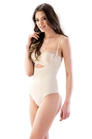 Kadın Ten  Lazer Kesim Slip Body Korse