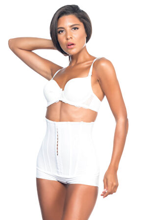 Kadın Beyaz Balenli Mideli Slip Korse MI17SKR00038