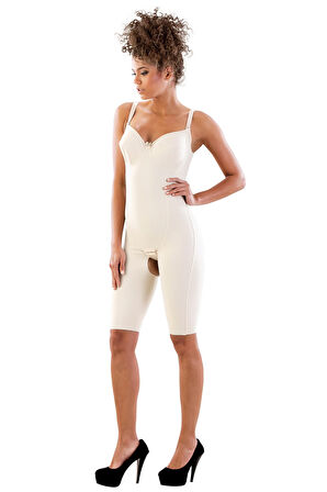 Kadın Beyaz Toparlayıcı Paçalı Boy Double Korse