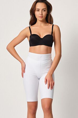 Kadın Beyaz  Lazer Destekli Uzun Paça Paçalı Korse 2923