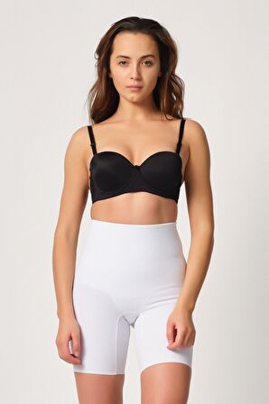 2816 Kadın İz Yapmaz Toparlayıcı Boxer Korse Beyaz