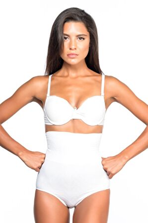 2079 Yüksek Bel Slip Korse Beyaz