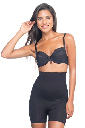2075 Double Yüksek Bel Kısa Paçalı Korse Siyah