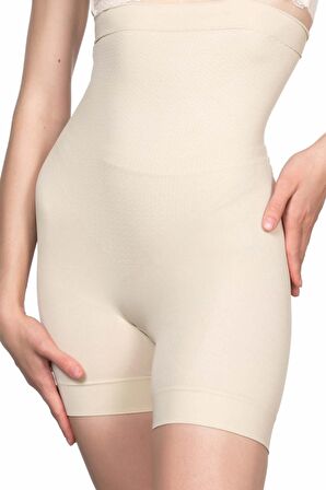 Kadın Ten Rengi Masaj Özellikli Paçalı Boxer Korse