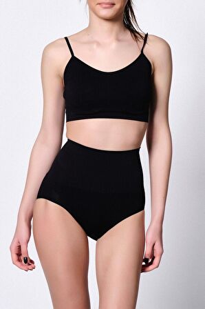 Yüksek Bel Seamless Pantolon Slip Korse 2200 Siyah
