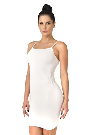 Seamless Dikişsiz Askılı Kombinezon Korse 5050 Beyaz