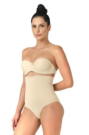 Seamless Yüksek Bel Çıtçıtlı Double Slip Korse Külot 2019 Ten