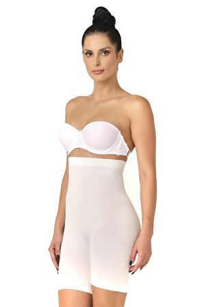 Seamless Uzun Paça Boxer Korse 3005 Beyaz