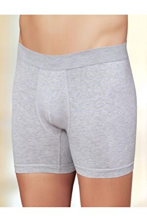 Erkek Gri Likralı Yazılı Boxer