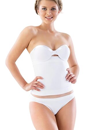 Kadın 2025 Dikişsiz Çift Kat Bel Korse Beyaz